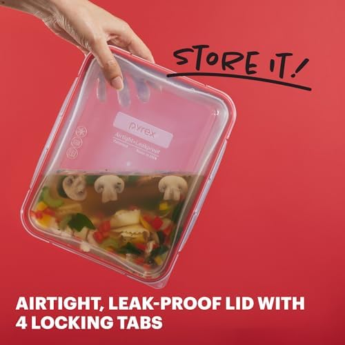 Pyrex Freshlock (4-Pack) Mixed Sized Glass Food Storage Containers Set, Airtight & Leakproof Locking Lids BPA-Free, Meal Prep Containers Set, Freezer Dishwasher Microwave Safe - Thumbnail 4