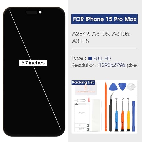 Écran pour iPhone 15 Pro Max LCD tactile tactile 6.7 pouces - 2