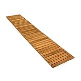 Plow & Hearth 6 Feet x 18 Inches Outdoor Wooden Garden Pathway | Natural Waterproof Weatherproof Hardwood Cedar Rollout Walkway | Landscape for Outside