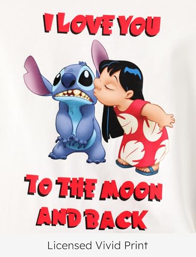 Image of Disney Lilo & Stitch Toddler Girl Dress: 2PCS Skirt Set Summer T-shirt Dress Short Sleeves Tie Knot Top and Tiered Ruffle Skirts Outfit White 6-7 Years