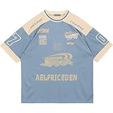 Aelfric Eden 90s Oversize Tshirts Unisex Graphic Jersey Printed Casual Tees Streetwear Vintage Summer Top Tshirt Light Blue