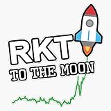 RKT to the Moon White Sticker Vinyl Decal Waterproof Bumper Sticker Laptop Window 5'