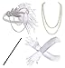 BABEYOND 1920s Flapper Accessories Roaring 20s Gatsby Costume Accessories Set (Set-16)