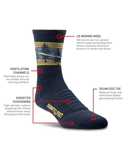 Farm to Feet Rock Hill Innova Damascus 3/4 Merino Wool Crew Socks2