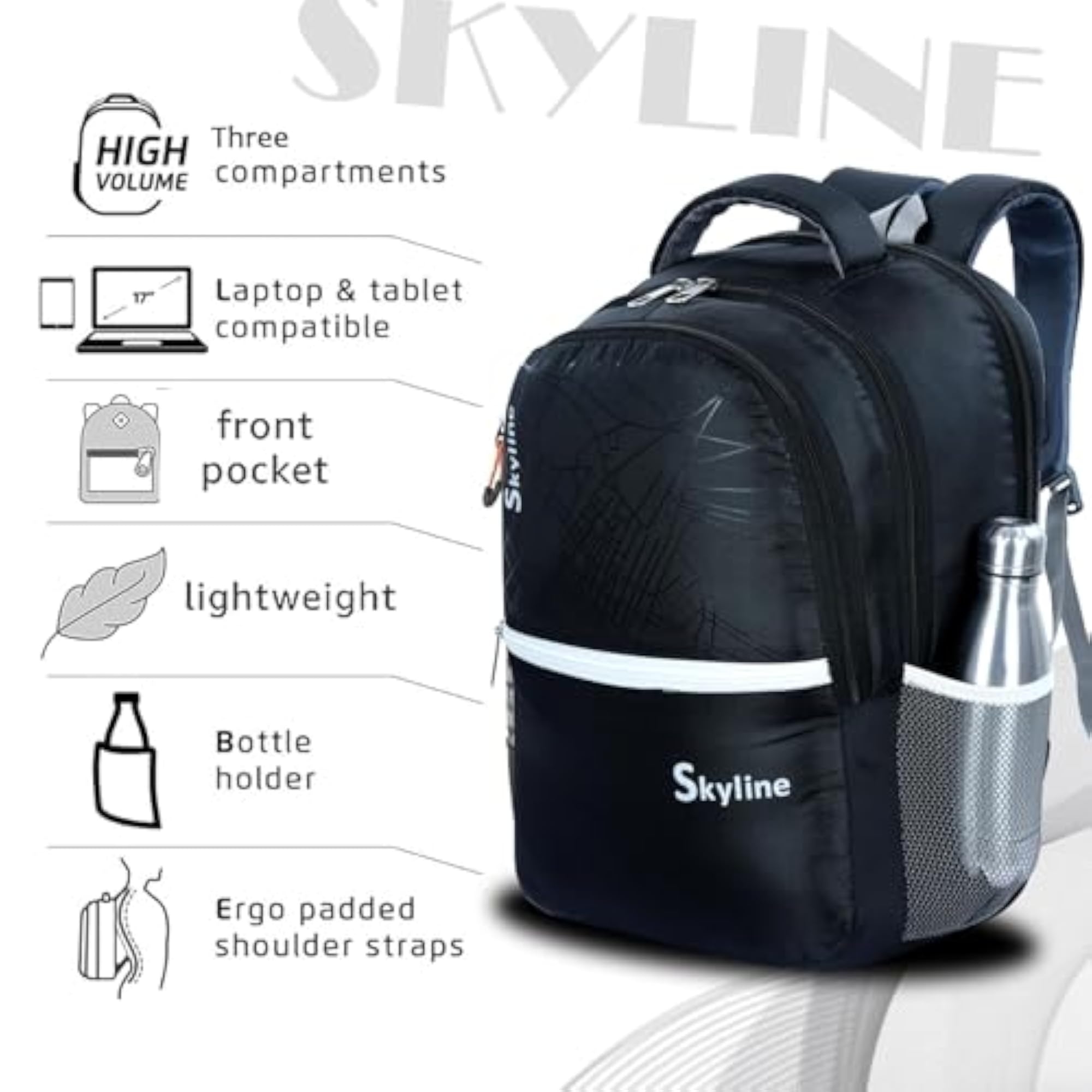 Skyline 40L Laptop Backpack for Travel & College