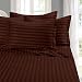 Elegant Comfort Best, Softest, Coziest 6-Piece Sheet Sets! - 1500 Thread Count Egyptian Quality Luxurious Wrinkle Resistant 6-Piece DAMASK STRIPE Bed Sheet Set, California King Chocolate Brown