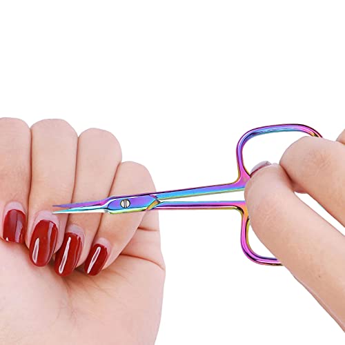 Glamne Cuticle Scissors Extra Fine For Manicure And Pedicure, Precise Pointed Tip Curved Blade Nail Scissors For Eyebrow, Eyelash, Trim Nail And Dry Skin #TOP5
