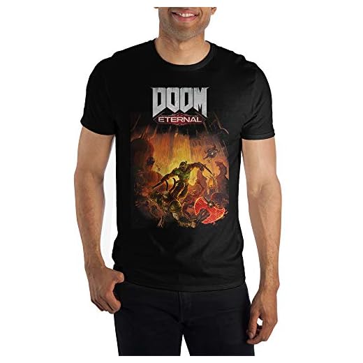 Doom Eternal Video Game Mens Black Short Sleeve Graphic Tee-X-Large
