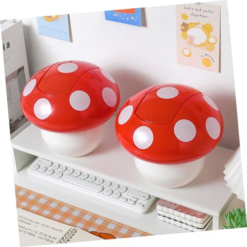 2 Piezas Mini Caneca de Basura con Tapa para Escritorio miniatura 3