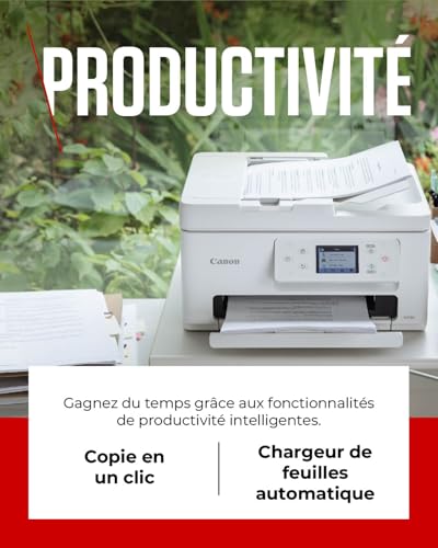 Canon Série PIXMA TS7750i Imprimante Tout-en-Un, Copieur, Scanner pour la Maison | sans Fil pour Une Impression Facile avec Smartphone | Imprimante pour la Maison, Abonnement PIXMA Print Plan