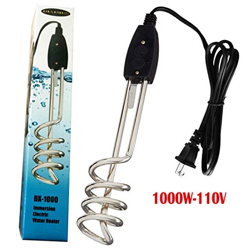 10 in 1000W 110V Portable Water Heater Electric Immersion Element Boiler Travel - Thumbnail 2