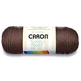 Caron Simply Soft Solids Yarn, 6oz, Gauge 4 Medium, 100% acrylic - Brown - Machine Wash & Dry