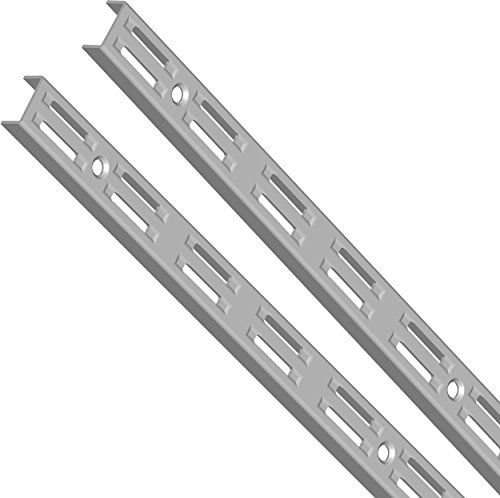 Lot de 2 crémaillères doubles pour fixation murale, 4 dimensions, 3 couleurs par Element System, 10001-00005 blanc/aluminium 50 cm