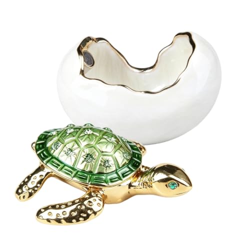 Boîte à bijoux tortue décorative en zinc, idée cadeau originale