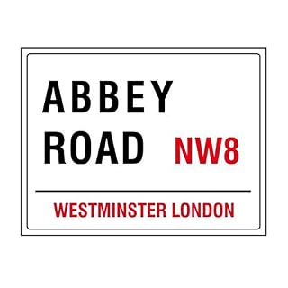 Abbey Road Westminster Londres Angleterre Street Plaque de route rétro shabby chic vintage en métal plaque murale aimant… - Les Beatles, Paul McCartney, John Lennon, RIngo Starr, George Harrison