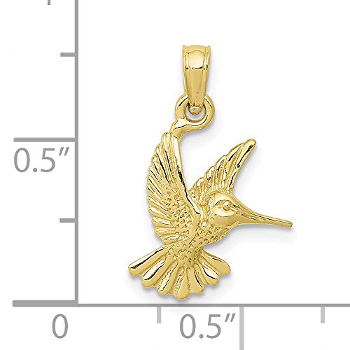 FJC Finejewelers 10k Yellow Gold Hummingbird Charm Textured3
