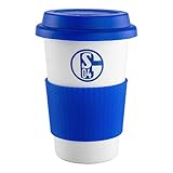 Motiv: Logo FC Schalke 04 FC Schalke 04 Kaffeebecher to Go, Becher kompostierbar, Mehrwegbecher S04 - Plus Lesezeichen I Love Gelsenkirchen