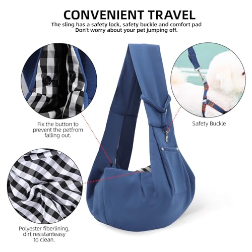 Image of Dog and Cats Carrier Sling, Puppy Small Pet Carrier with Storage Pocket