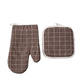 Guanti da forno reversibili in cotone spesso per adulti, guanti da forno antiscivolo da cucina, guanti da cucina multiuso con impugnatura comoda, pratici guanti da forno adatti per cucinare grigliate