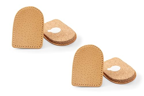 Image of Kaps - Cork & Leather Heel Lifts (2 Pck) - Twin Pack Self-Adhesive Insoles for Shock Absorption, Achilles Tendonitis Relief & Comfort, Vegetable Tanned - for Daily Use by Women