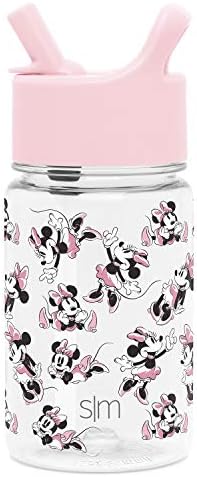 Simple Modern Disney Kids Water Bottle Plastic BPA-Free Tritan Cup with Leak Proof Straw Lid | Reusable and Durable for Toddlers, Girls | Summit Collection | 12oz, Minnie Mouse Retro