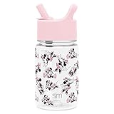 Simple Modern Kids Disney Tritan BPA-Free Plastic Water Bottle with Leakproof Straw Lid for Toddlers Girls and Boys, 12oz, Minnie Mouse Retro