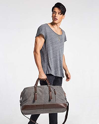Travel Bag with Durable Canvas and Pu Leather is not Easy to Tear and Break, Suitable for Business Trip, Tourism, Camping and Outdoor Activities (Black) 9 Travel Bag with Durable Canvas and Pu Leather is not Easy to Tear and Break, Suitable for Business Trip, Tourism, Camping and Outdoor Activities (Black)