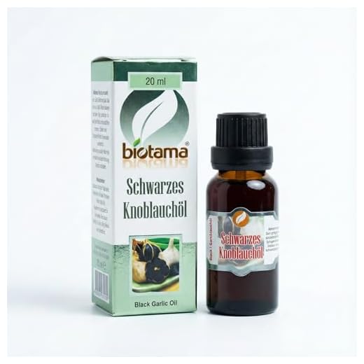 Premium Schwarzer Knoblauchöl 20 ml, 100% naturrein, ohne Zusatzstoffe & kaltgepresst im Glasflasche lichtgeschützt, 99% echtes Schwarzer Knoblauchöl für Massage, Pflege & Lebensmittel geeignet
