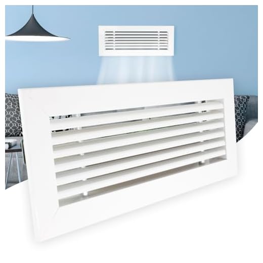 Rejilla Ventilacion Rectangular Blanca Lama Lineal a 20 Grados Rejillas de Impulsion Expulsion Retorno Horizontal (200x100) Conductos Aire Central Aluminio Resistente Salida de Aire Acondicionado