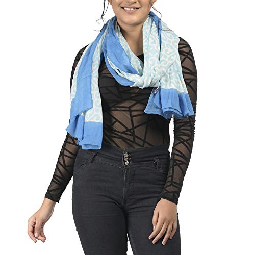 Image of AQVA Printed Cotton Scarf, Soft Scarves Stoles for Summer & Winter for Women & Girls (Size: 75 x 43 Inches)