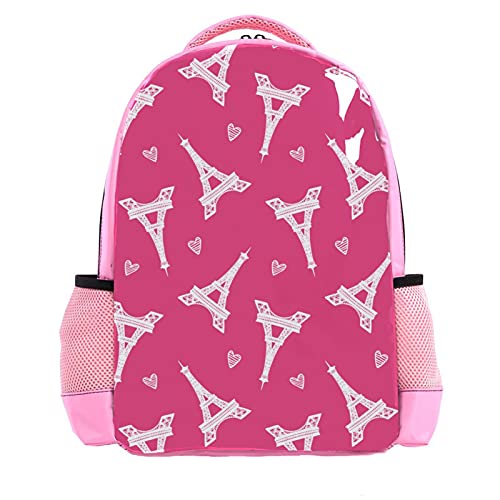 Sac à dos d'écolier rose pour garçon avec imprimé graphique moderne