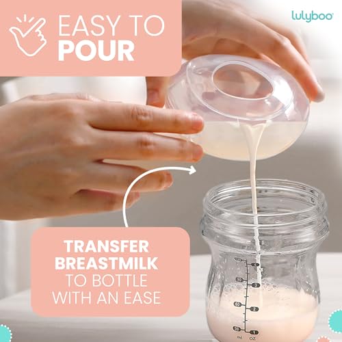 Lulyboo Breast Shells | 2 pcs Milk Collectors for Breastfeeding |Milk Saver | Breast Milk Catcher | Protect Sore Nipples| BPA-Free Soft and Flexible Silicone Material |Reusable