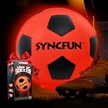 SYNCFUN Glow in The Dark LED Football - Size 5 for Night Games - Bright Soccer Ball Gift for Kids