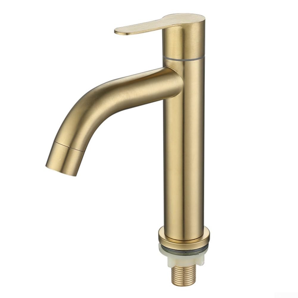 SOHNVWTGD Basin Tap Single Cold, Washbasin Sink Faucet, Chrome Single Hole Water Tap for Bathroom Kitchen Utility Room(S)
