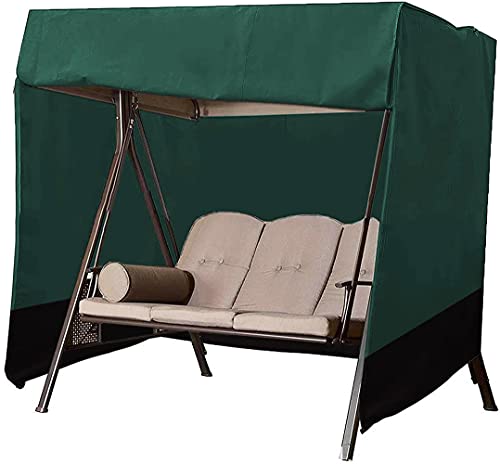 Patio Swing Cover Waterproof 3 Seat Swing Covers Outdoor Porch Swing Cover Hammock Glider Cover 420D Swing Chair Covers 87X49X67 Inch Uv Block For Outdoor Furniture #TOP4