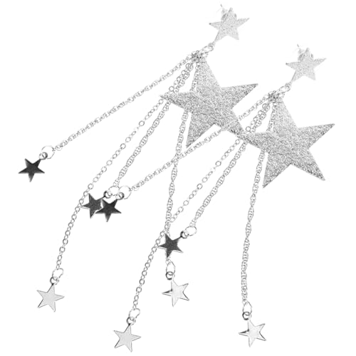 BESPORTBLE 1 Par pendientes estrella Pendientes para mujeres aretes de declaración delicado libra esterlina colgado pendientes para mujer aros Pendientes modernos para mujeres aleación Plata