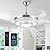 SAMPHON 42" Retractable Ceiling Fans with Lights, Crystal Chandelier Ceiling Fan with Remote & APP Control, Modern Dimmable LED Fandelier for Living Room, Dinning Room, Bedroom (Silver)
