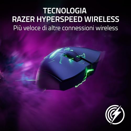 DeathAdder V3 Pro - Mouse leggero per E-Sport Ergonomico Wireless (Design Leggero da 63 grammi, Sensore Ottico Focus Pro 30K, Interruttori del Mouse Gen-3, Wireless HyperSpeed) Nero - Mouse gaming - Immagine 7