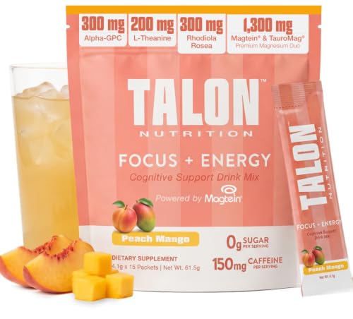 Talon Focus & Energy, Nootropic Drink Mix, Peach Mango, 15