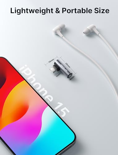 image for JSAUX 2 Pack Right Angle USB C to 3.5mm Audio Adapter, Type USB C to H