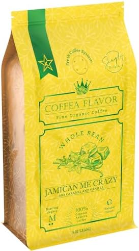 Organic Whole Bean Coffee Medium Roast (16oz) - Jamican Me Crazy Flavored