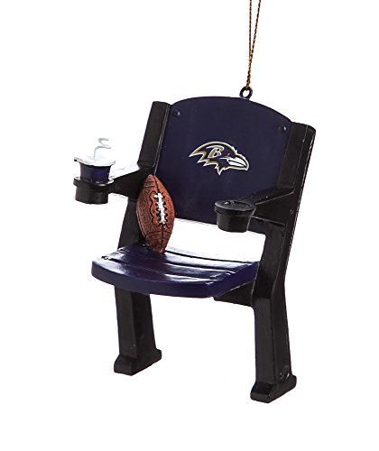 Team Sports America NFL Baltimore Ravens Stadium Chair Christmas Ornament, Small, Multicolored