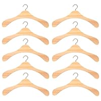 Garneck Puppenkleiderbügel Aus Holz – 10 Miniatur Kleiderbügel Für BJD Puppen - Ideal Für Puppenzubehör - 15 cm Große Puppenbügel Aus Hochwertigem Holz