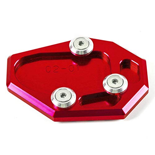 Plaque Béquille Moto Béquille de Moto CNC agrandir la Plaque de Support latéral d'extension agrandir pour Yamaha MT07 FZ07 2014-2015 XJ6 FZ6R 2009-2015 FZ6 04-09 (Couleur : Rouge) Cover