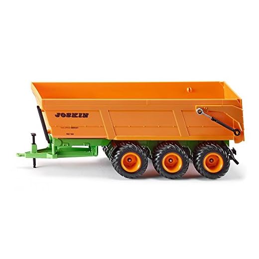 SIKU 2892, Joskin Dreiachs-Muldenkipper, 1:32, Metall/Kunststoff, Orange, Kippbare Mulde, Für SIKU Spielzeuge im Maßstab 1:32 mit Anhängerkupplung