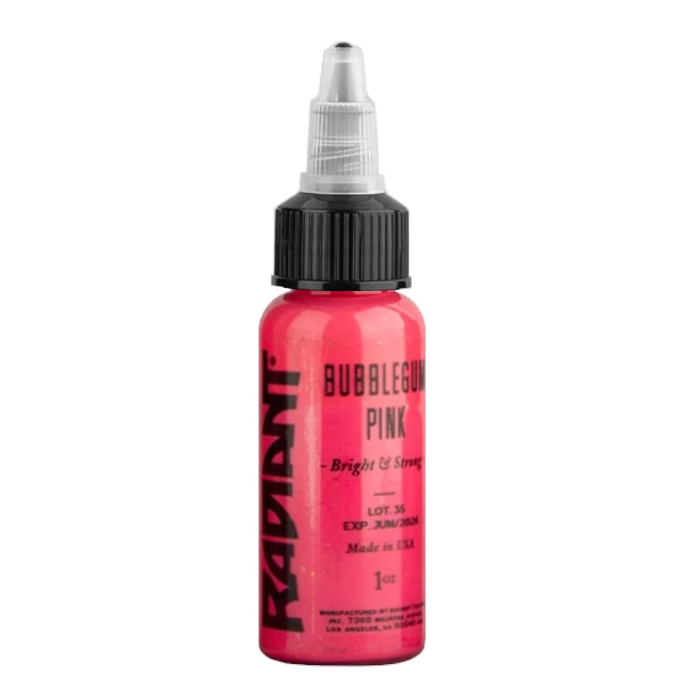 Bubblegum Pink Tattoo Ink by Radiant Colors – 1oz (30ml) – Vibrant, Professional Grade Pink Pigment – Vegan, Sterilized & Long-Lasting Tattoo Ink-image-45