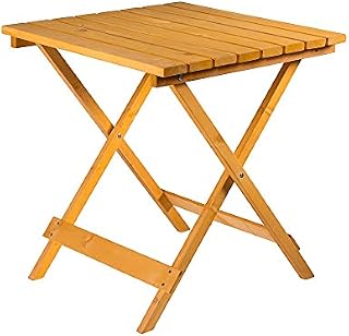 Square Folding Wooden Garden Table - Foldaway Garden Coffee Side Table Suitable for Indoor and Outdoor Use - Ideal for Garden, Patio, Bistro, Dining, Drinks and More
