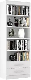 Estante Livreiro Multiuso Organizador com 2 Gavetas (BRANCO)