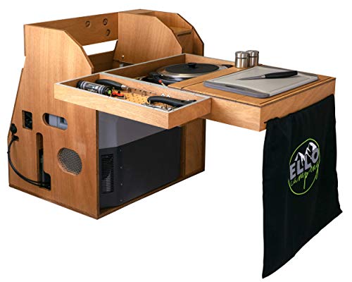 ElloFree XS - CampingBox für Auto - mit Wechselrichter - fließend Wasser, 2X Gas-Kochfeld, Camping Kühlbox