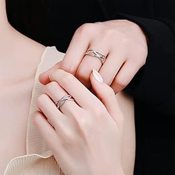 Sterling Silver Thumb Rings for Women S925 Silver Rings Cubic Zirconia Eternity Ring Minimalist Silver Ring Adjustable Open Ring for Girl